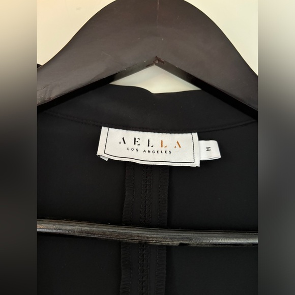AELLA Los Angeles tailored black blazer, hook & eye closure, mesh shoulders sz M - Picture 7 of 11